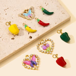 1 Piece Vivid Chili Stainless Steel Gold Color Women's Pendants h5 Picture3
