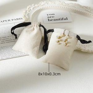 1 Piece Solid Color Cotton and Linen Drawstring Jewelry Bag h5