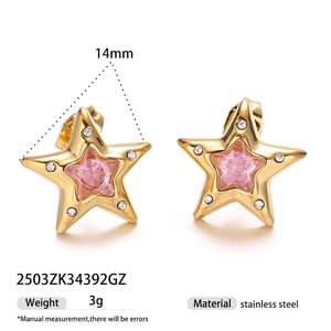 1 Paar Ohrstecker in Schlangenform aus Edelstahl in Goldfarbe h5