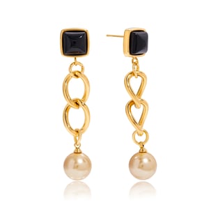 1 Pair Gorgeous Chain Stainless Steel Gold Color Women's Drop Earrings h5