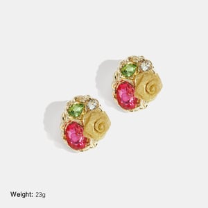 1 Pair Retro Flower Alloy Stud Earrings h5 Picture2