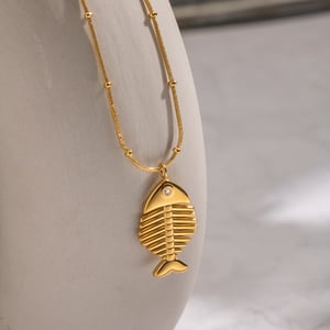 Fish Stainless Steel Necklace Set h5 Picture5