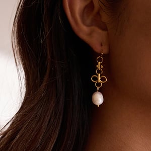 1 Pair Elegant Droplet Stainless Steel Gold Color Pearl Women's Drop Earrings h5 Picture4