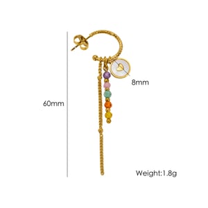 1 Piece Long Tassels Sweet Flower Heart Stainless Steel Women's Dangle Earrings h5