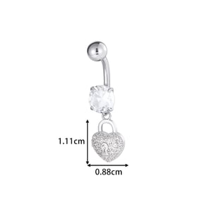 1 Piece Flower Heart Star Copper Zircon Navel Piercing h5 Picture2