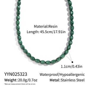 Irregular Shape Resin Beads Shell Pendant Necklace Set h5