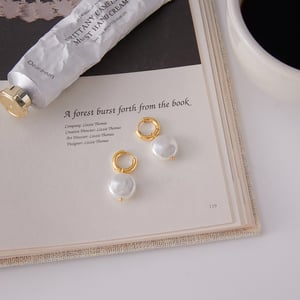 1 Pair Gorgeous Beads Stainless Steel Gold Color Women's Drop Earrings h5 Picture6