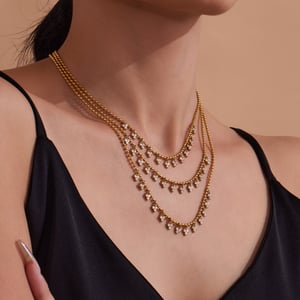 Romantic Heart Tassel Circle Stainless Steel Gold Color Zircon Women's Jewelry Sets h5 Picture4