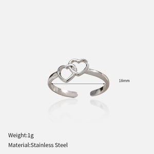 1 Piece Heart Stainless Steel Minimalist Ring h5