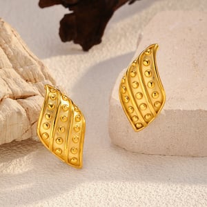 1 Pair Irregular Shape Stainless Steel Gold Color Stud Earrings h5 Picture2