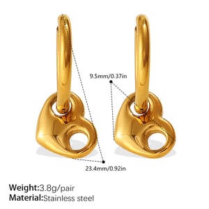 Heart Shape Stainless Steel Gold Color Jewelry Set h5