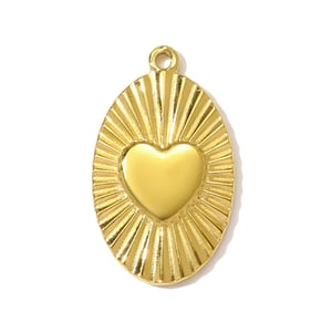 1 Piece Elegant Heart Stainless Steel Gold Color Women's Pendants h5