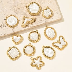 1 Piece Classic Heart Circle Stainless Steel Gold Color Women's Pendants h5 Picture3