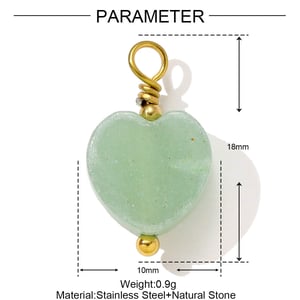 1 Piece Classic Irregular Shape Heart Natural Stones Gold Color Women's Pendants h5 Picture2