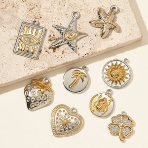 1 Piece Simple Mixed Gold Color And Silver Colors Stainless Steel Women's Pendants h5 Picture2