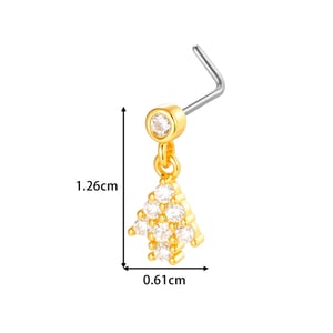 1 Piece Copper Gold Color Zircon Nose Stud h5 Picture2