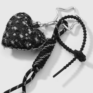 1 pieza de dije para bolso de corazón de mezclilla h5 Imagen4