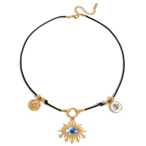 1 Piece Designable Devil's Eye Stainless Steel Gold Color Women's Pendant Necklaces h5