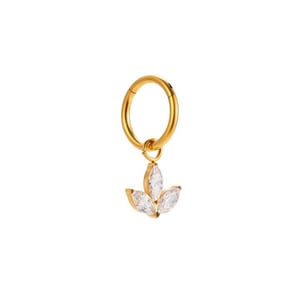 1 Piece Exquisite Rectangle Titanium Alloy Gold Color Zircon Women's Drop Earrings h5 Picture5