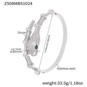 1 stuk luxe luipaard- en slangvormige titanium stalen armbanden met goudkleurige zirkonia voor dames h5