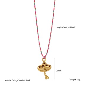 1 collar con colgante de acero inoxidable dorado con forma de fruta colorida para mujer h5 