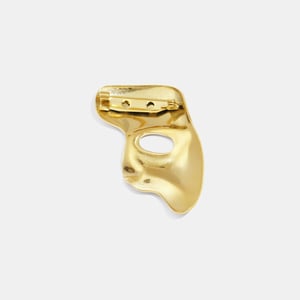 Broche en acier inoxydable doré en forme de masque (1 pièce) h5 Image5
