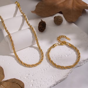 Ensemble collier en acier inoxydable à chaînes multicolores h5 Image3