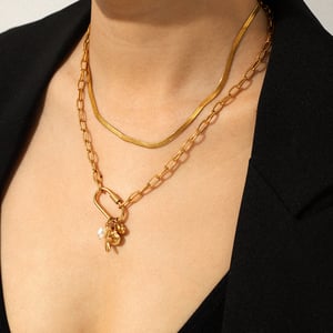 1 Piece Stainless Steel Gold Color Oceanic Pendant Necklace h5 Picture5