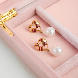 1 Pair Romantic Heart Stainless Steel Gold Color Women's Drop Earrings h5 Picture3