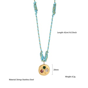 1 collar con colgante de acero inoxidable con forma irregular y caprichosa para mujer h5 Imagen2