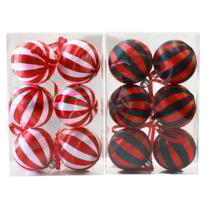 1 Set Christmas Stripe Ball Polyester Party Supplies(1 set=6 pieces) h5 Picture5