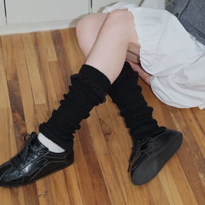 1 Pair Wool Blend Tassel Design Knitted Leg Warmers h5 Picture4