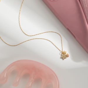 Collier avec pendentif en forme de fleur exquise en acier inoxydable pour femme, 1 pièce h5 Image5