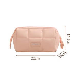 1 Piece Solid Color Checkered Quilted Thread Makeup Bag h5