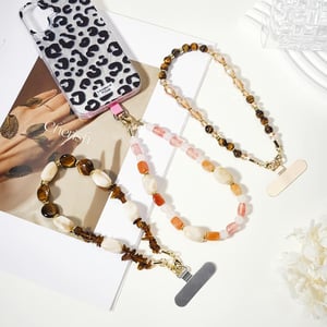 1 Piece Classic Beads Natural Stones Acrylic Phone Chain h5 Picture2