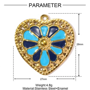 1 Piece Colorful Heart Stainless Steel Women's Pendants h5 Picture2