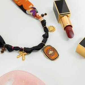 1 Piece Luxurious Devil's Eye Stainless Steel Gold Color Natural Stone Women's Pendant Necklaces h5 Picture5