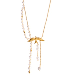 1 Piece Elegant Tassel Birds Stainless Steel Gold Color Women's Pendant Necklaces h5