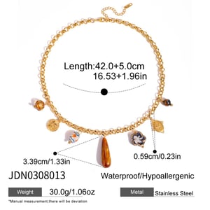 1 Piece Designable Droplet Stainless Steel Gold Color Acrylic Women's Pendant Necklaces h5 Picture2