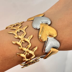 1 Parça Kalp Paslanmaz Çelik Karışık Renkli Manşet Bileklik h5 Resim3