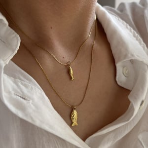 1 Piece Fish Stainless Steel Gold Color Pendant Necklace h5 Picture3
