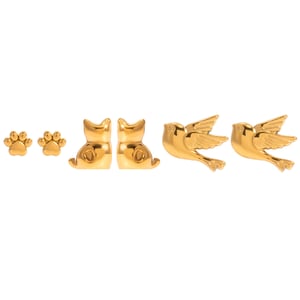 1 Set Vivid Animal Stainless Steel Gold Color Women's Earring Sets h5