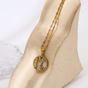 1 Piece Luxurious Sun Circle Moon Stainless Steel Women's Pendant Necklaces h5 Picture4