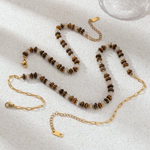 Natural Stone Beads Stainless Steel Necklaces Set h5 Picture3