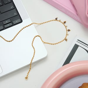 1 Piece Classic Heart Stainless Steel Gold Color Natural Stone Women's Pendant Necklaces h5 Picture5