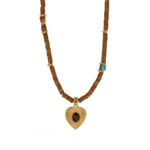 Collar de cuentas clásico con flores y piedras naturales para mujer, 1 pieza h5 Imagen6