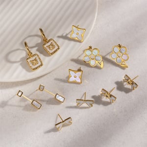 1 Pair Stainless Steel Gold Color Shell Stud Earrings h5 Picture4