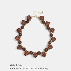 1 Piece Retro ABS & Wooden Beads Necklace h5 