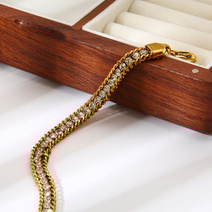 1 Piece Luxurious  Classic Chain Stainless Steel  Zircon Women's Chain Bracelets h5 Picture3