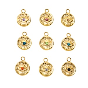 1 Piece Classic DIY Devil's Eye Circle Stainless Steel   Gold Color  Women's Pendants h5 Picture4